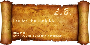 Lenko Bernadett névjegykártya